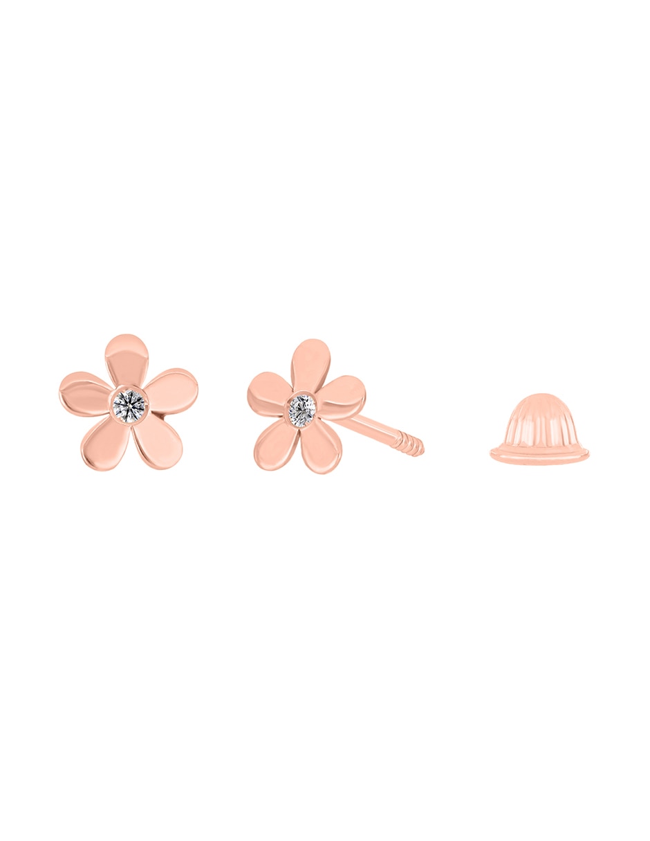 Broqueles de flor Mi Primer Diamante con acabado brillante diamante Broqueles de flor Mi Primer Diamante con acabado brillante diamante