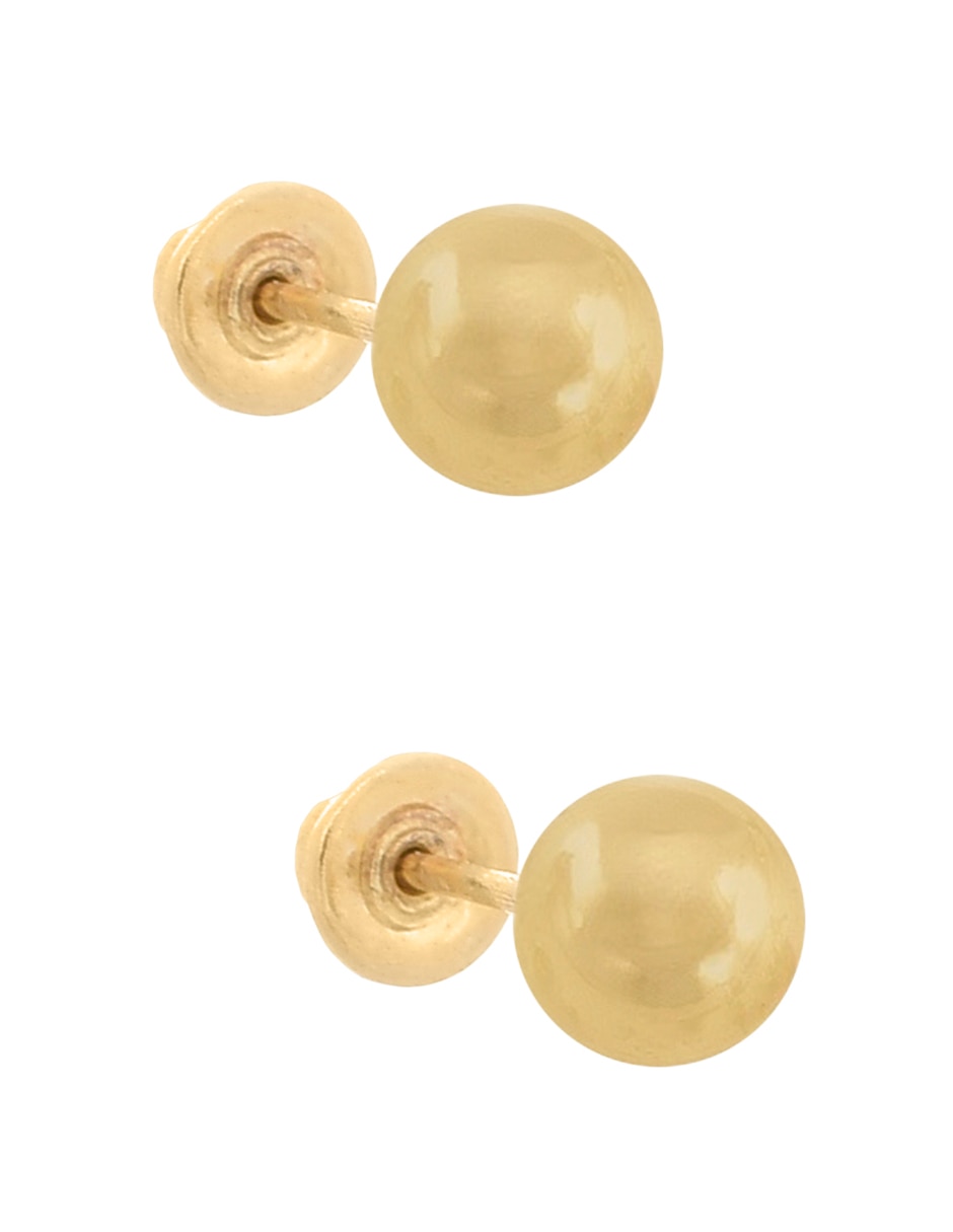 Broqueles de esfera de oro amarillo con acabado brillante 3