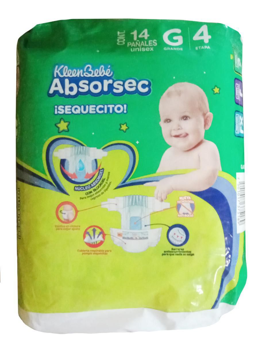 Pañales bebé etapa 4 unisex con 14 piezas 2