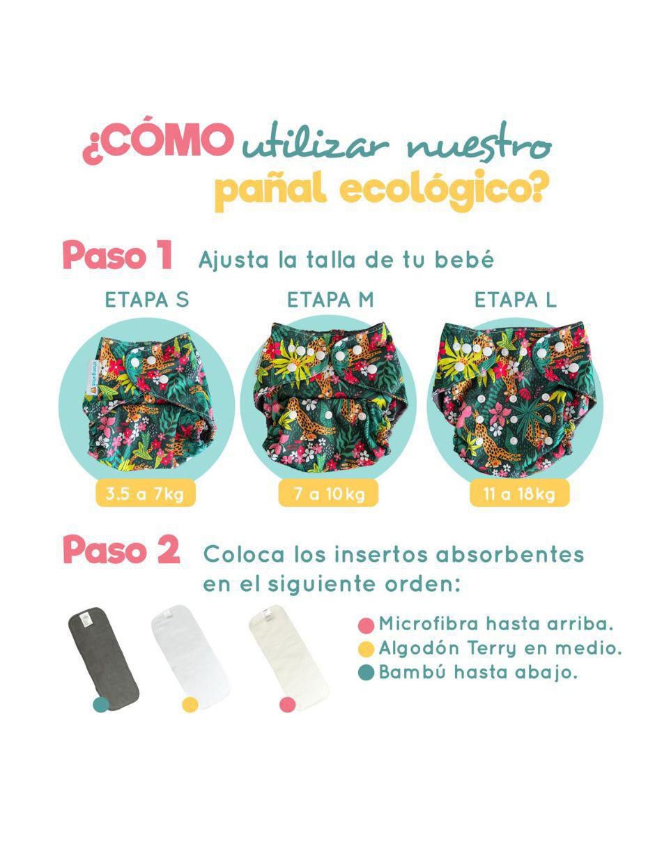 Pañal ecológico de tela changuitos pañales ecológicos "etapa" 1 bebé "con" 20 "piezas"