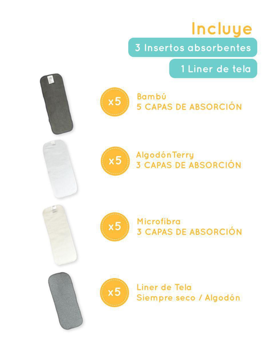 Pañal ecológico de tela changuitos pañales ecológicos "etapa" 1 bebé "con" 20 "piezas"