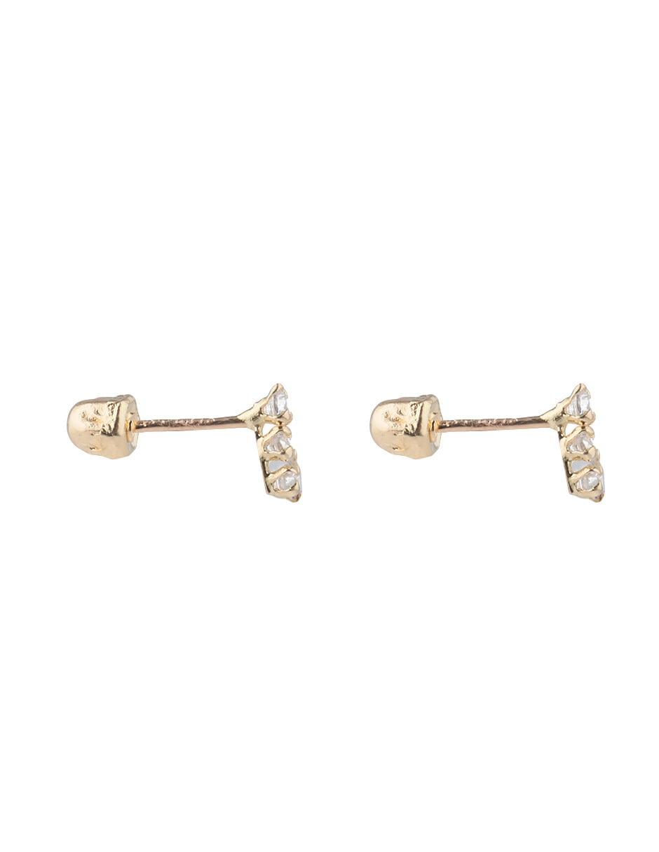 Broqueles de barra de oro amarillo zirconia 3