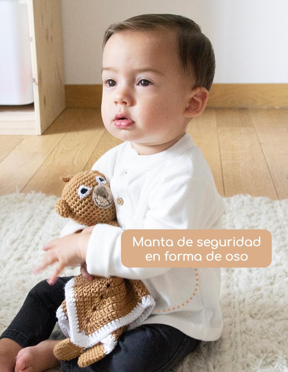 Manta de apego de tejido punto Oso para bebé 2