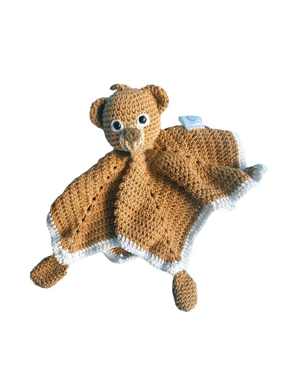 Manta de apego de tejido punto Oso para bebé 4