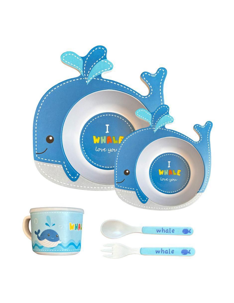 Set alimentación Kids de bambú 5 piezas