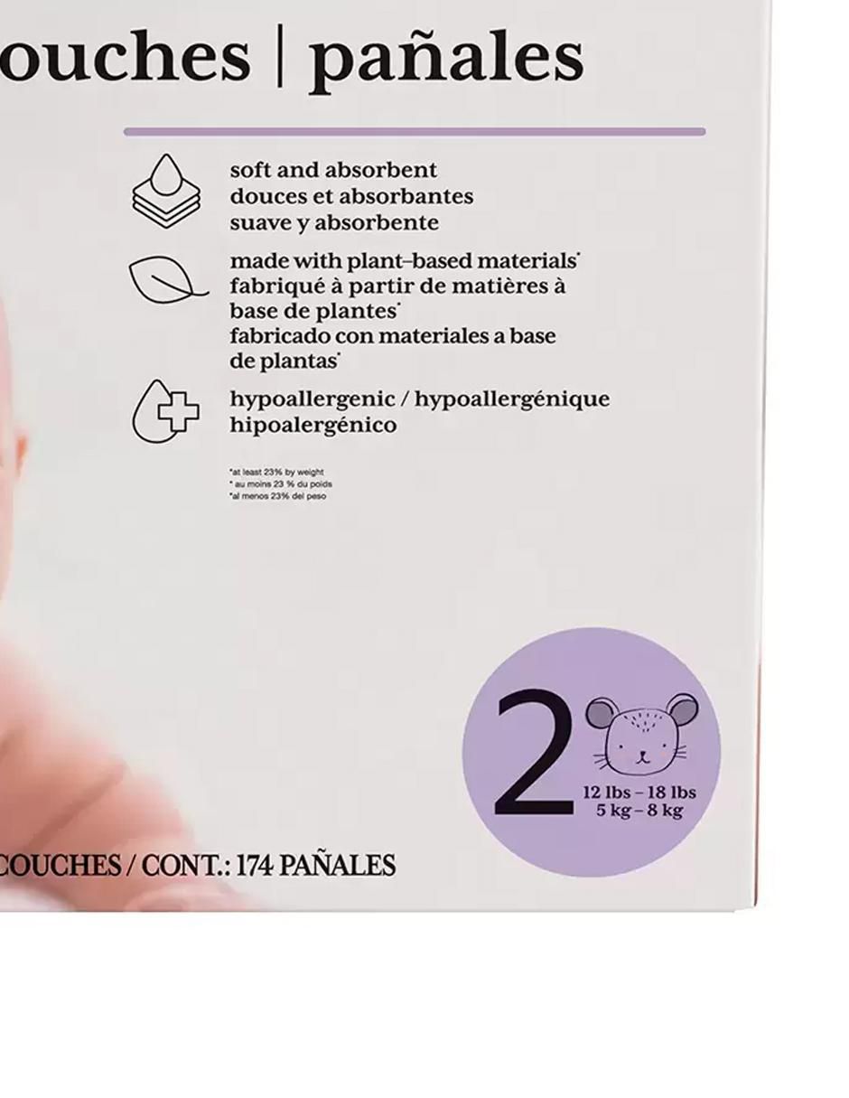 Pañales para bebé etapa 2 bebé unisex con 174 piezas 2