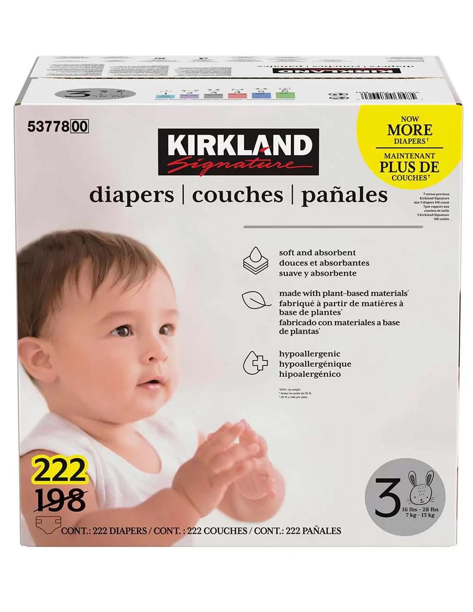 Pañales para bebé etapa 3 unisex con 222 piezas