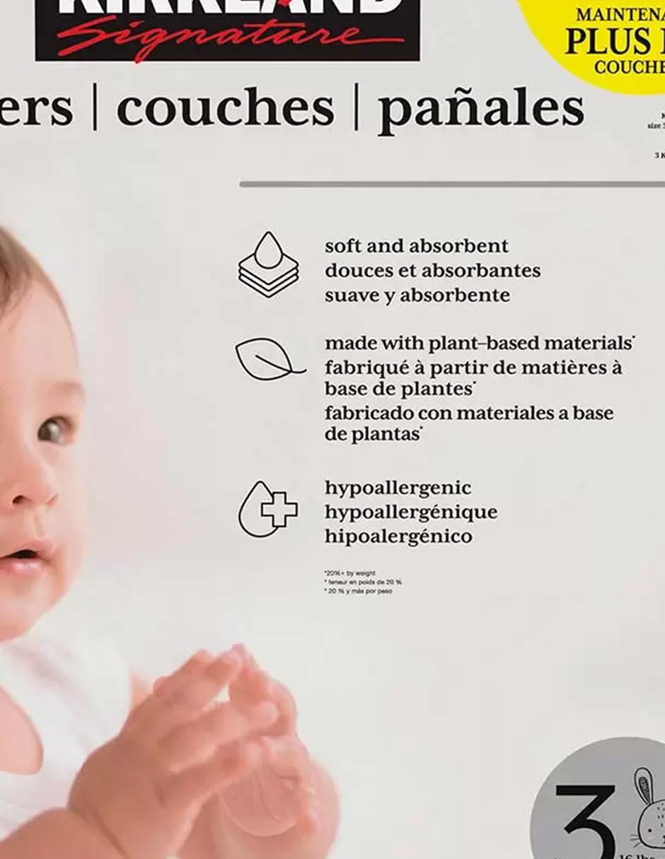 Pañales para bebé etapa 3 unisex con 222 piezas 2