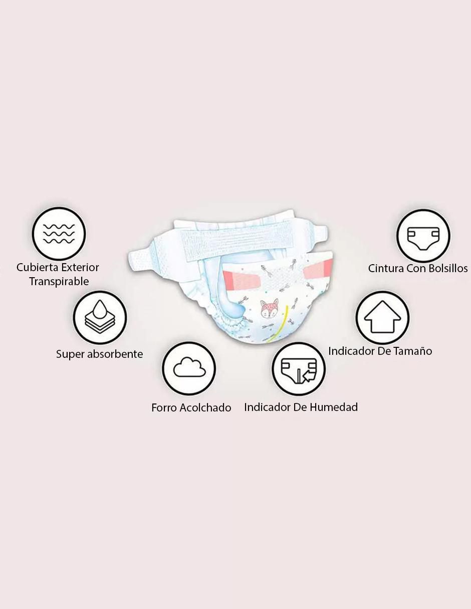 Pañales para bebé etapa 3 unisex con 222 piezas 3