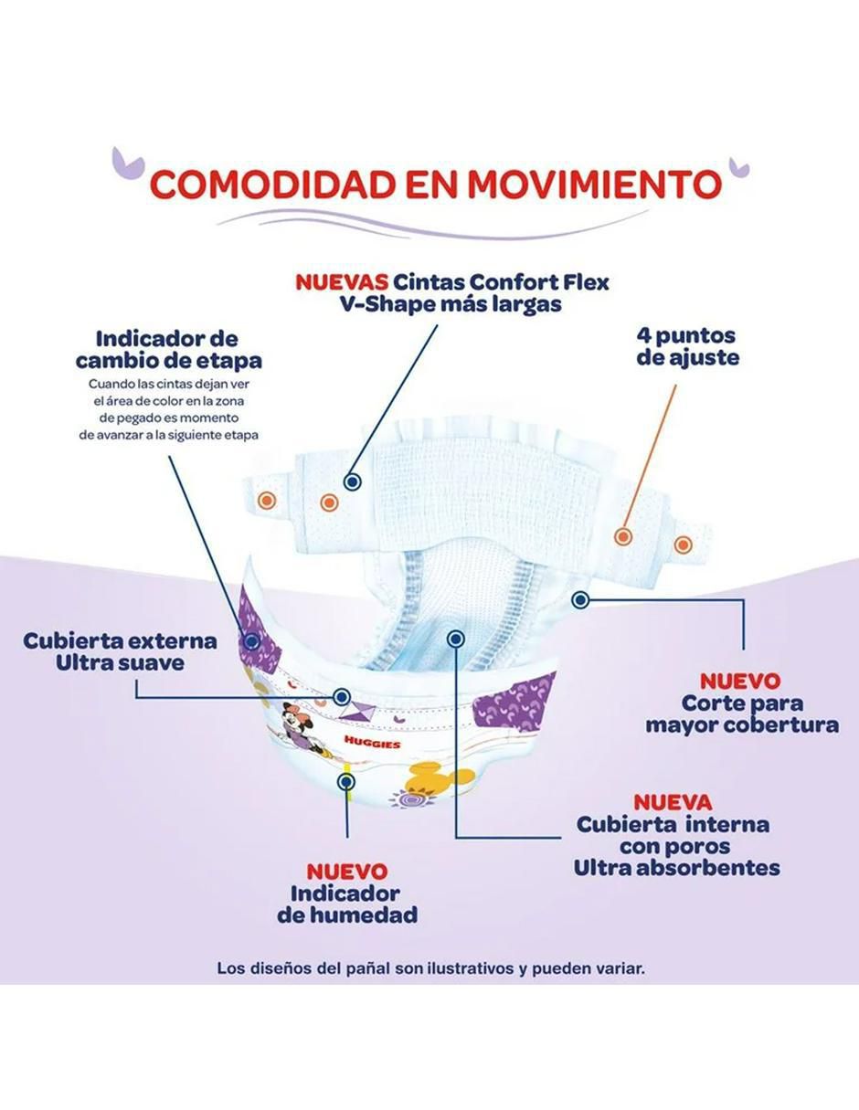 Pañales para bebé etapa 4 bebé niña con 99 piezas 3