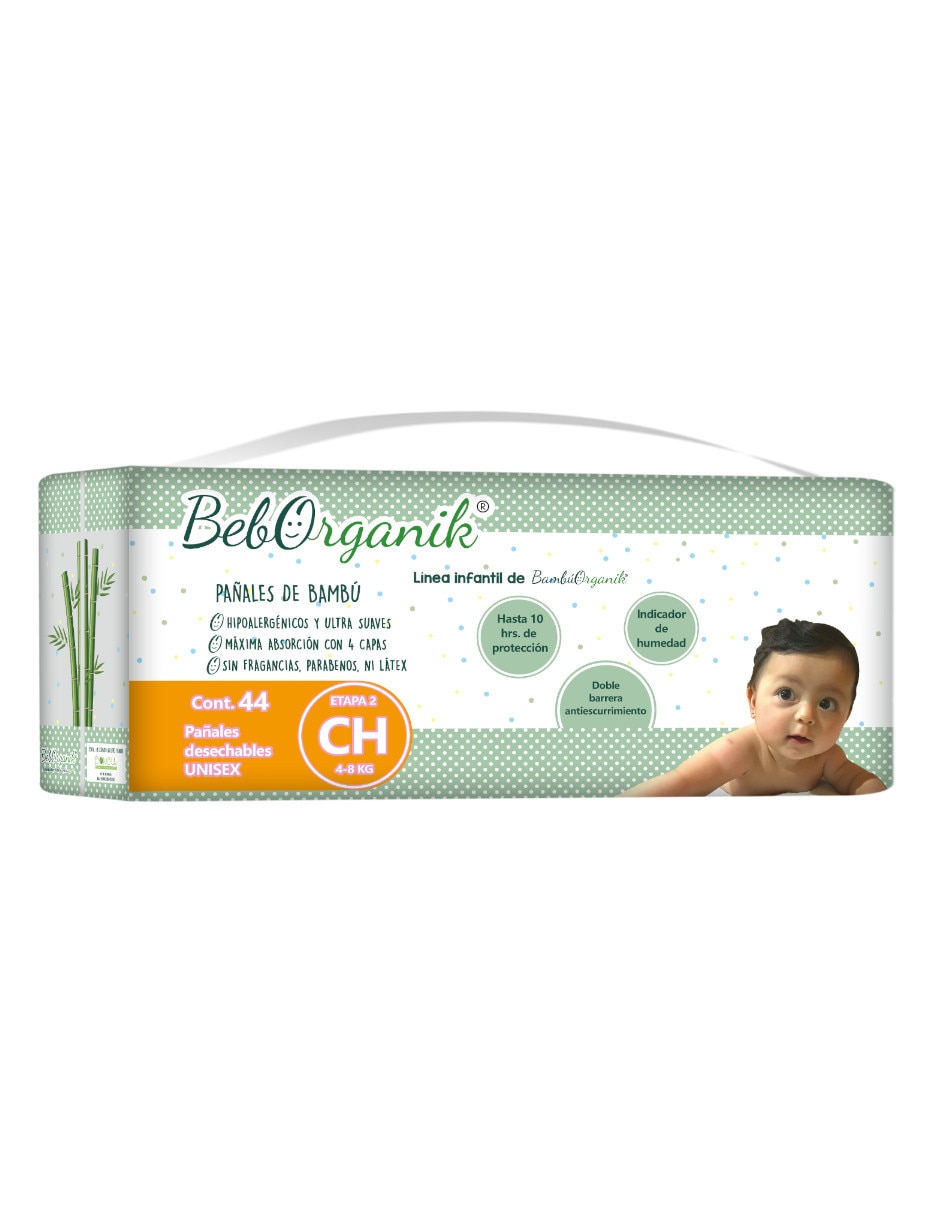 Pañales para bebé etapa 2 unisex con 44 piezas