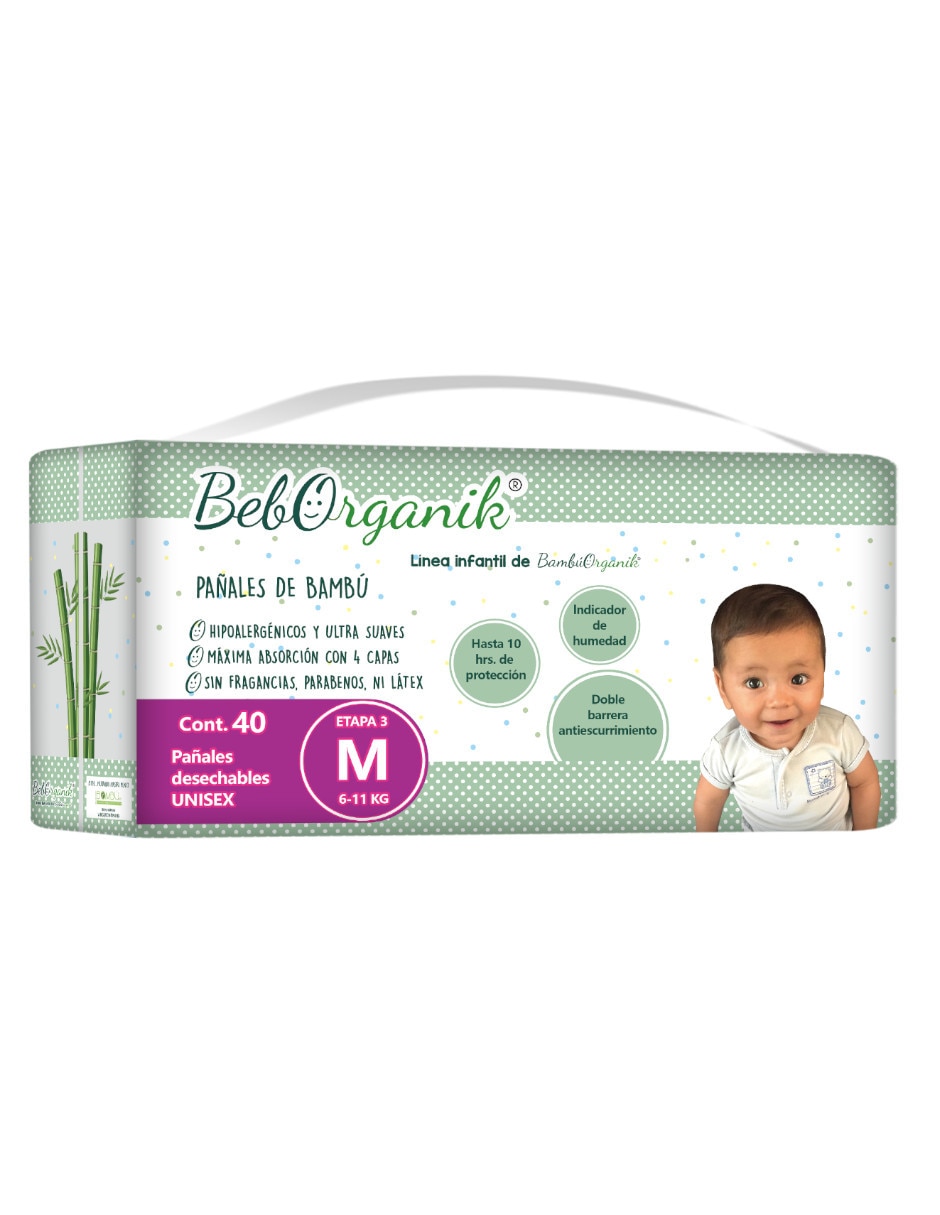 Pañales para bebé etapa 3 unisex con 40 piezas