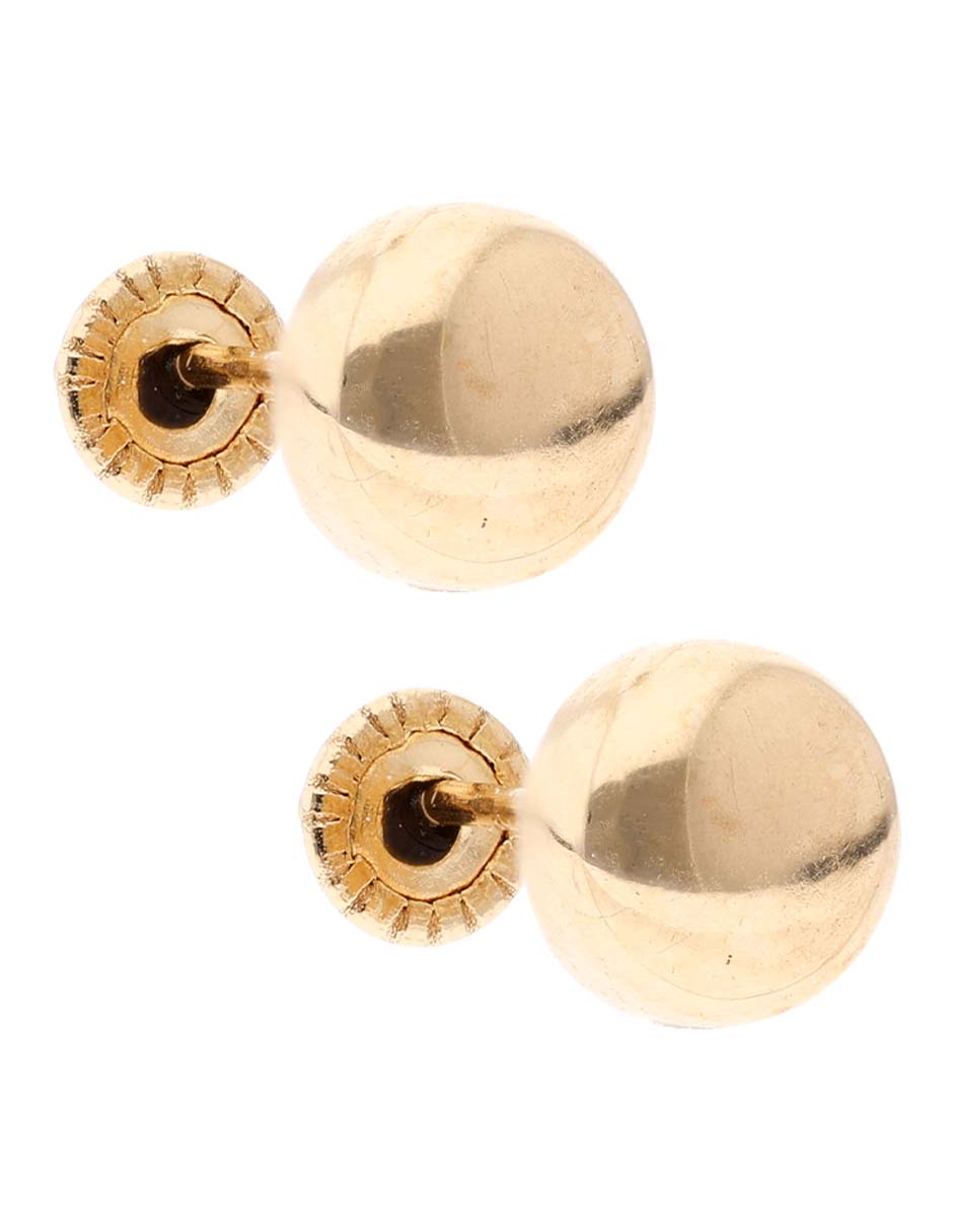 Broqueles redondos de oro amarillo 14 k con acabado pulido 2