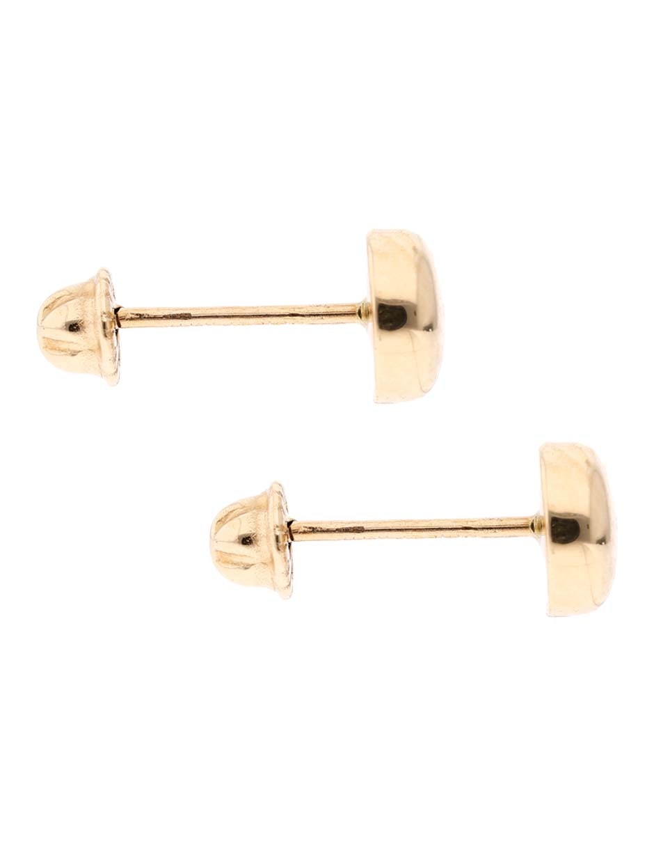 Broqueles redondos de oro amarillo 14 k con acabado pulido 3