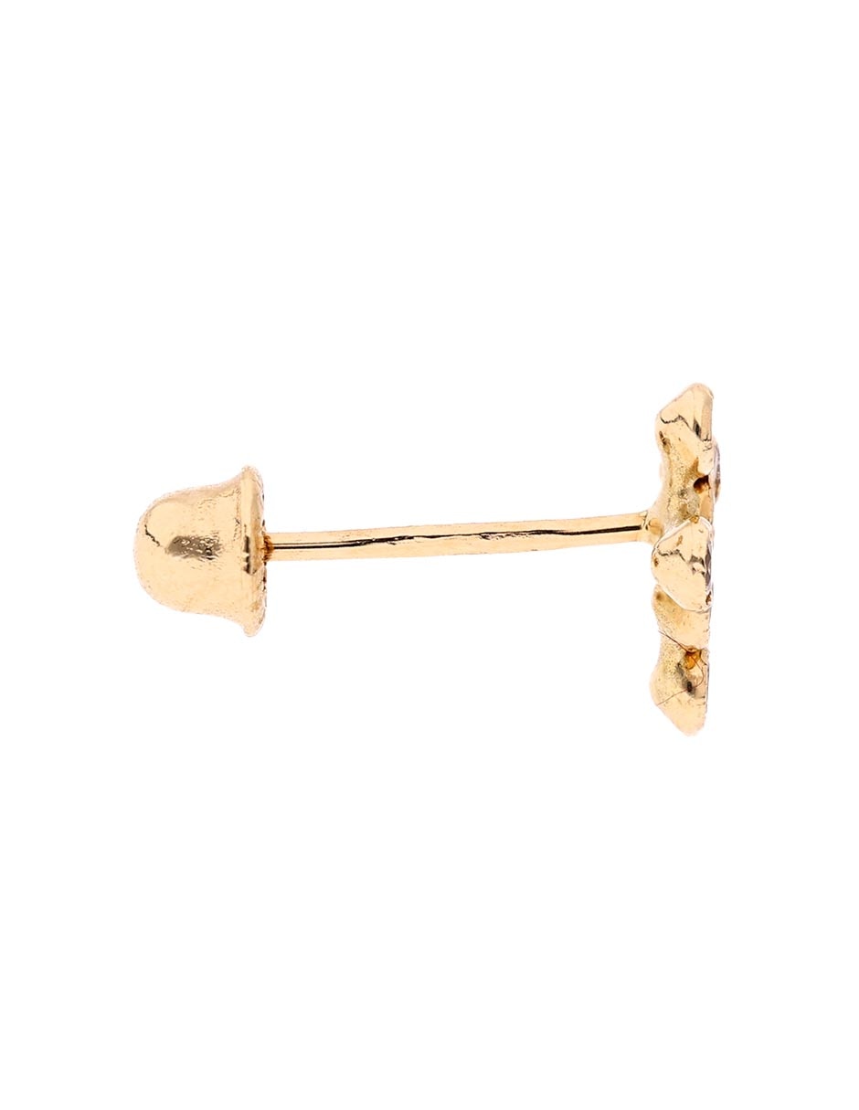 Broqueles de cruz de oro 14 K con acabado pavé zirconia 3