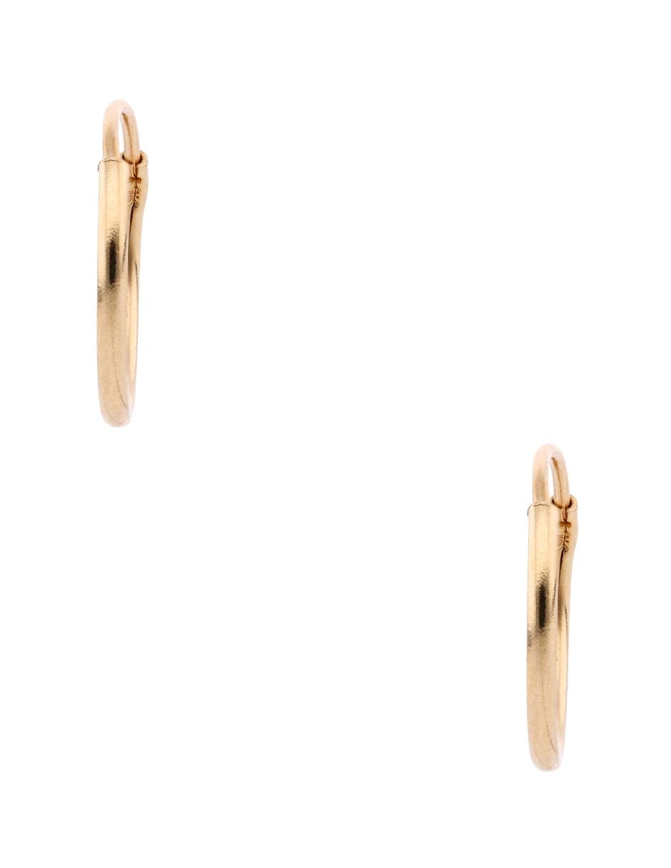 Arracadas redondas de oro amarillo 14 K con acabado brillante Arracadas redondas de oro amarillo 14 K con acabado brillante