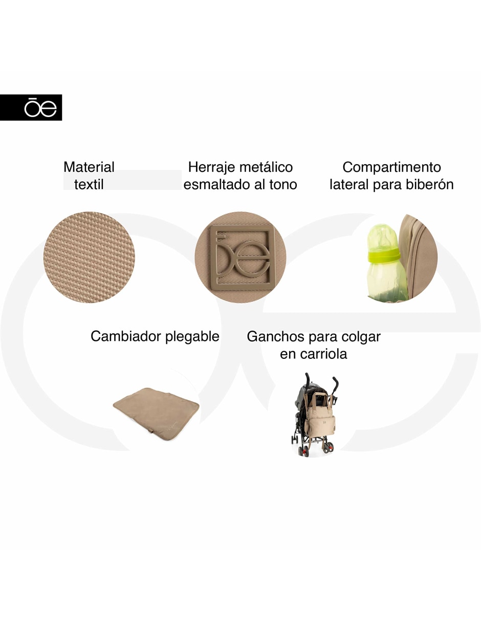 BACKPACK PAÑALERA CLOE R4BL CLO, BEIGE