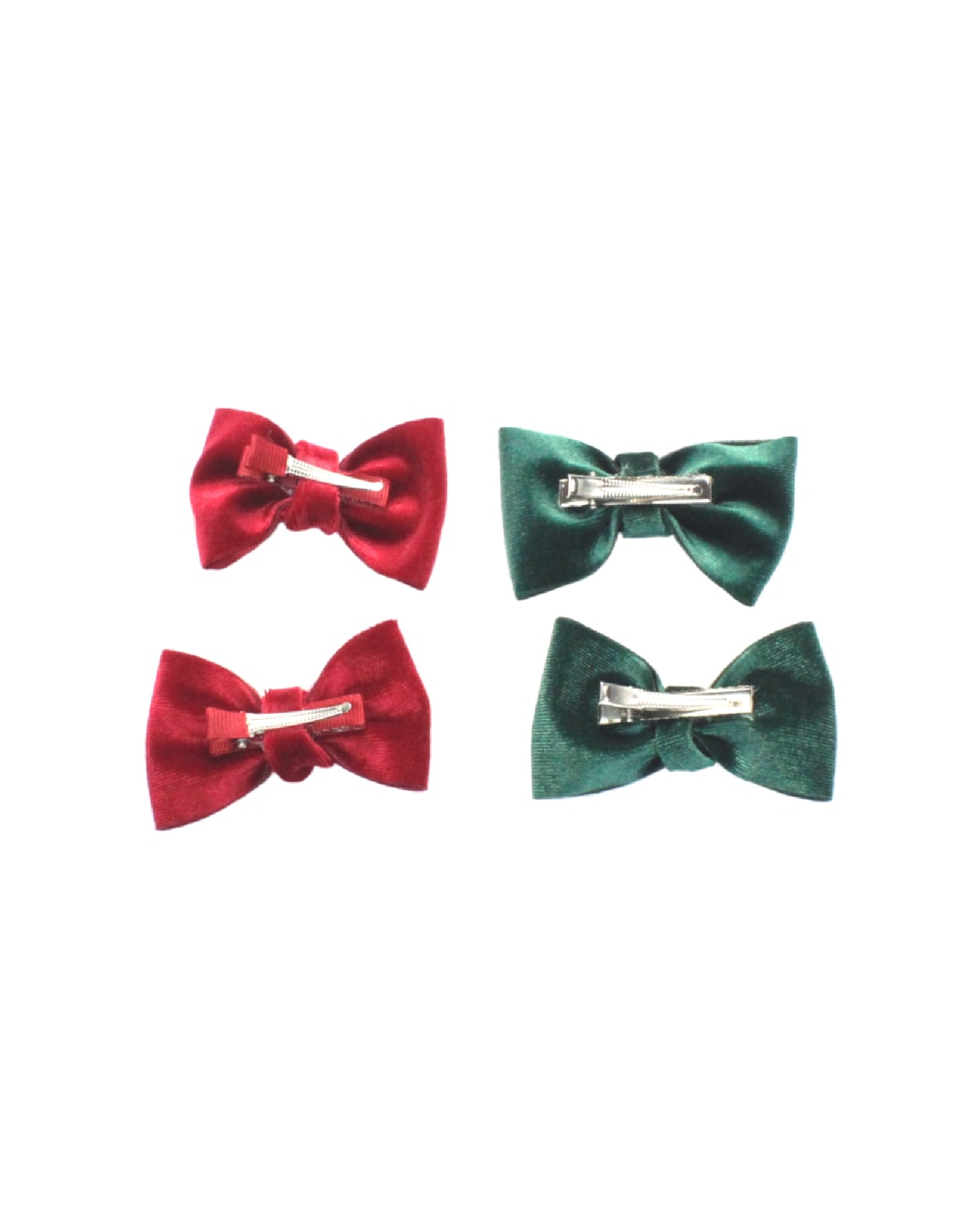 Set de 4 moños para cabello con aplicación terciopelo 2
