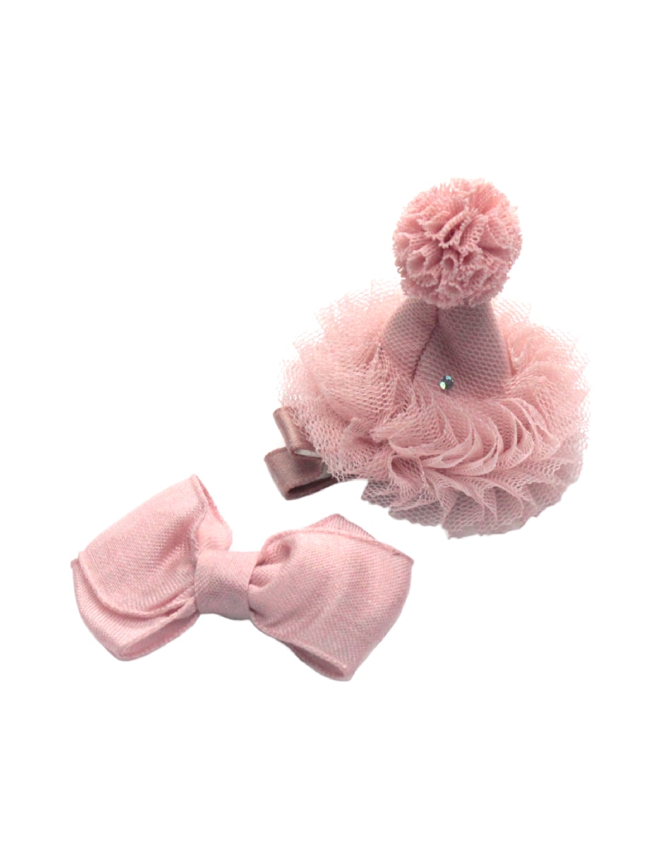 Set de 2 moños para cabello con pompón