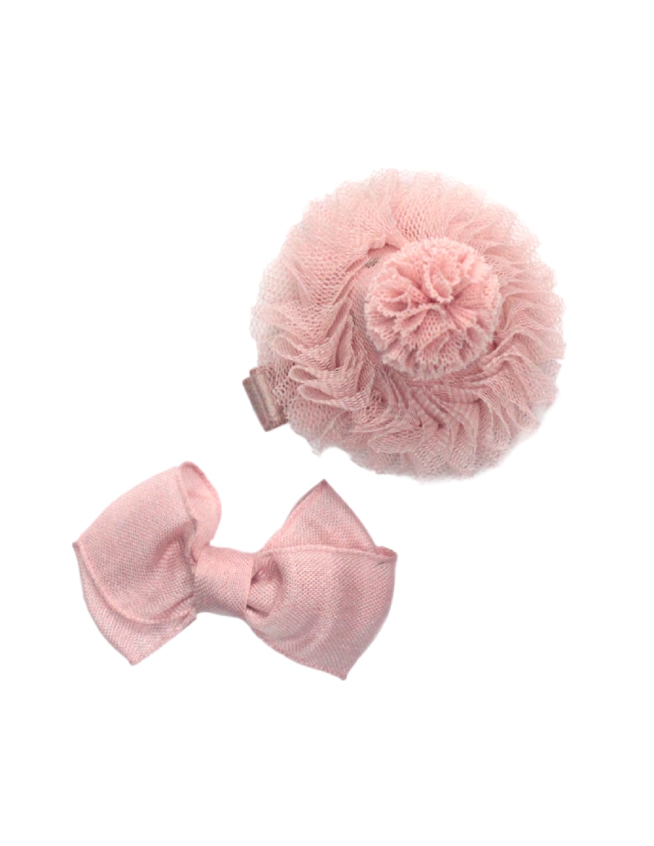 Set de 2 moños para cabello con pompón 3