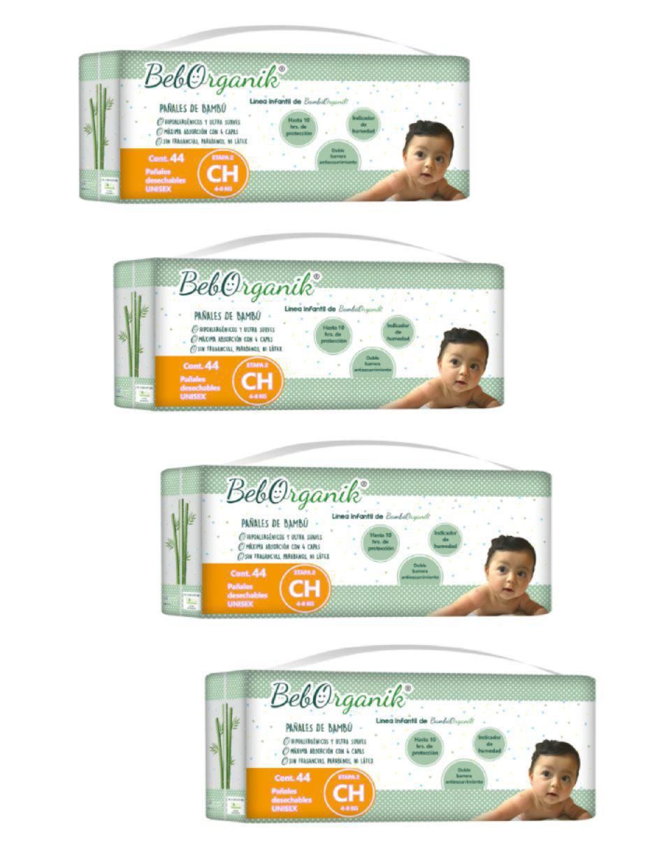 Pañales bebé etapa 2 unisex con 176 piezas