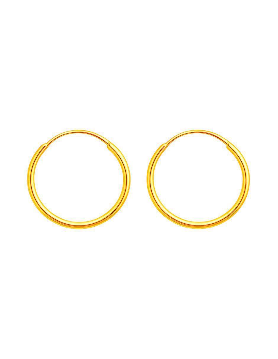 Arracadas de oro 10 K con acabado pulido 3