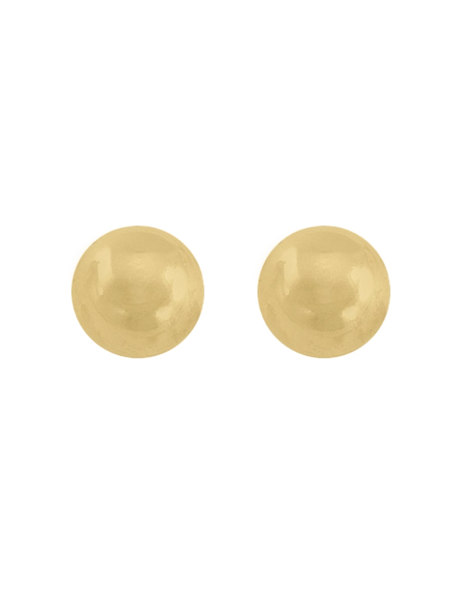 Broqueles redondos de oro 14 k con acabado brillante