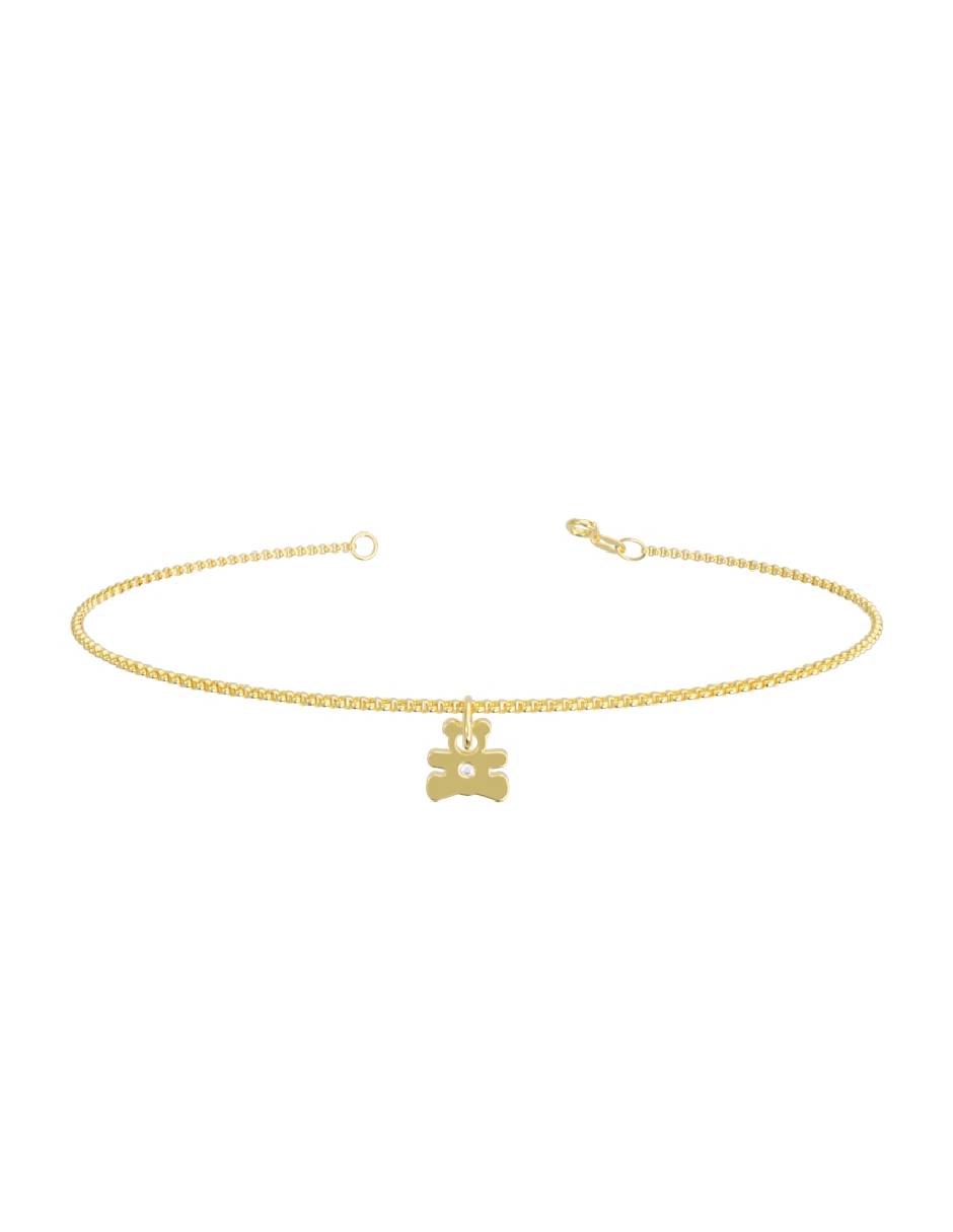 Pulsera de oro con zirconia 14 K acabado pulido Pulsera de oro con zirconia 14 K acabado pulido