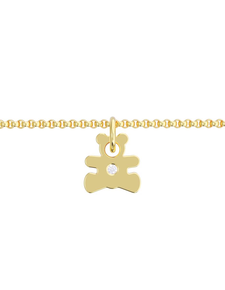 Pulsera de oro con zirconia 14 K acabado pulido 3