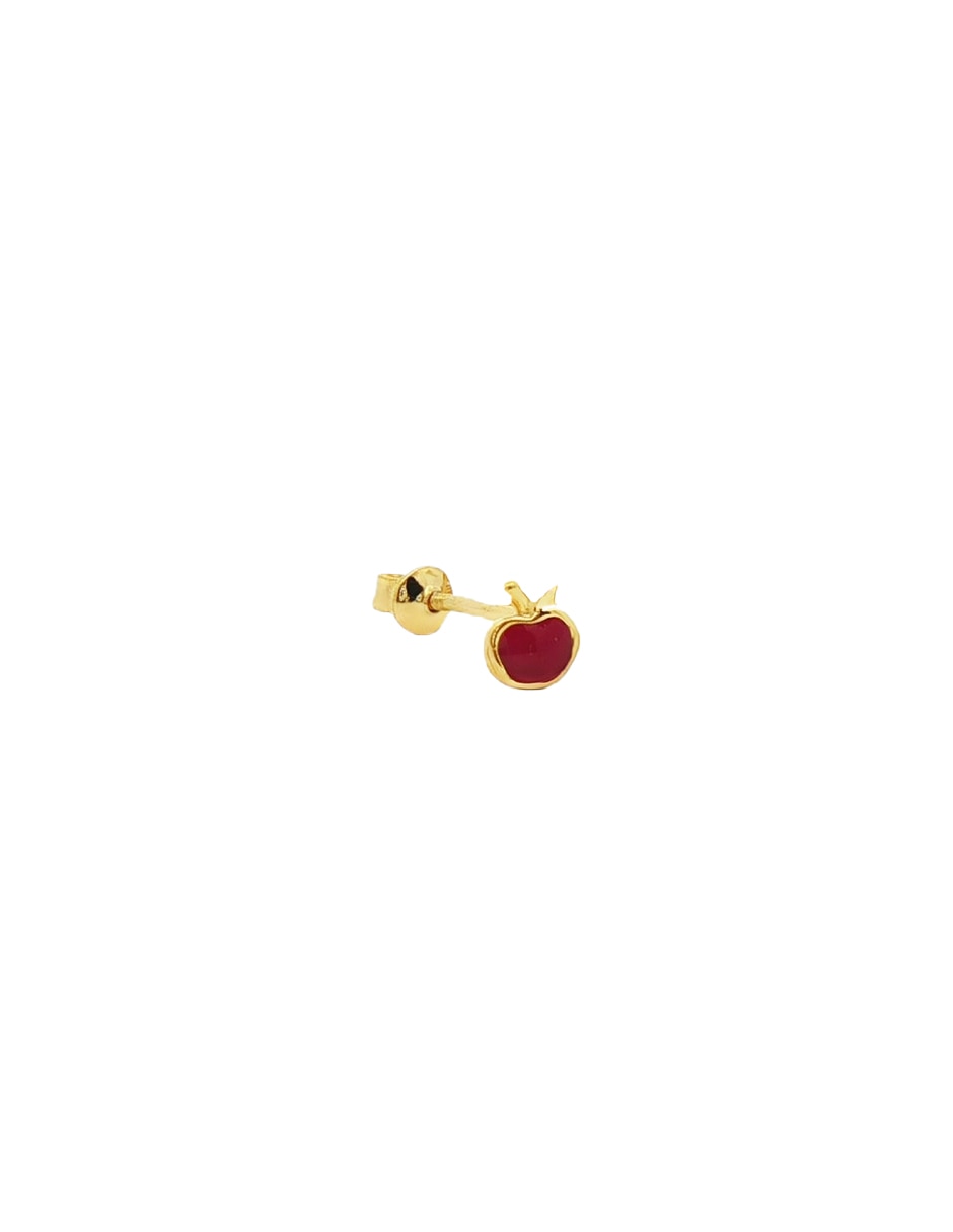 Broqueles de manzana de oro 14 k con acabado pulido 2