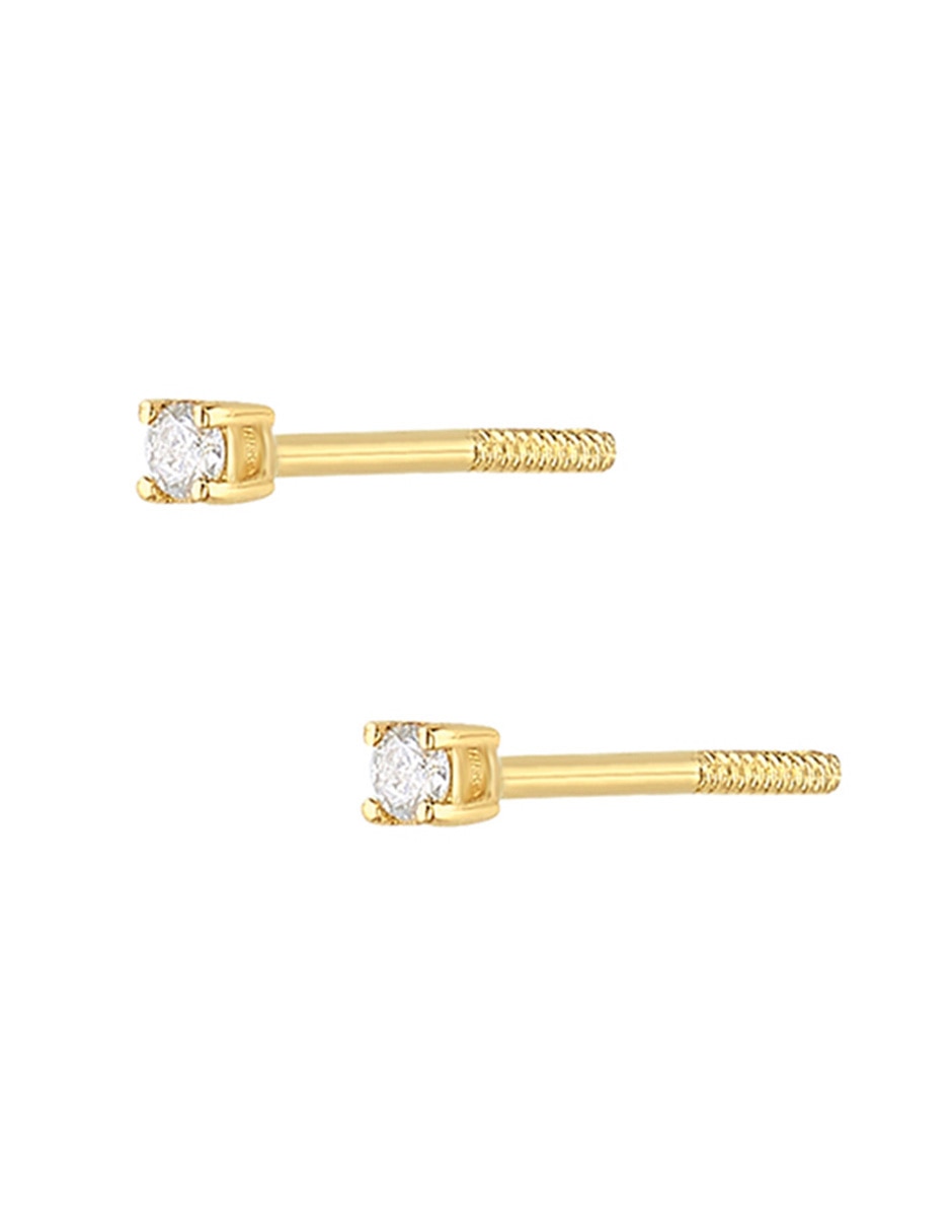 Broqueles sabelli de oro amarillo 14 k con acabado pulido diamante 3