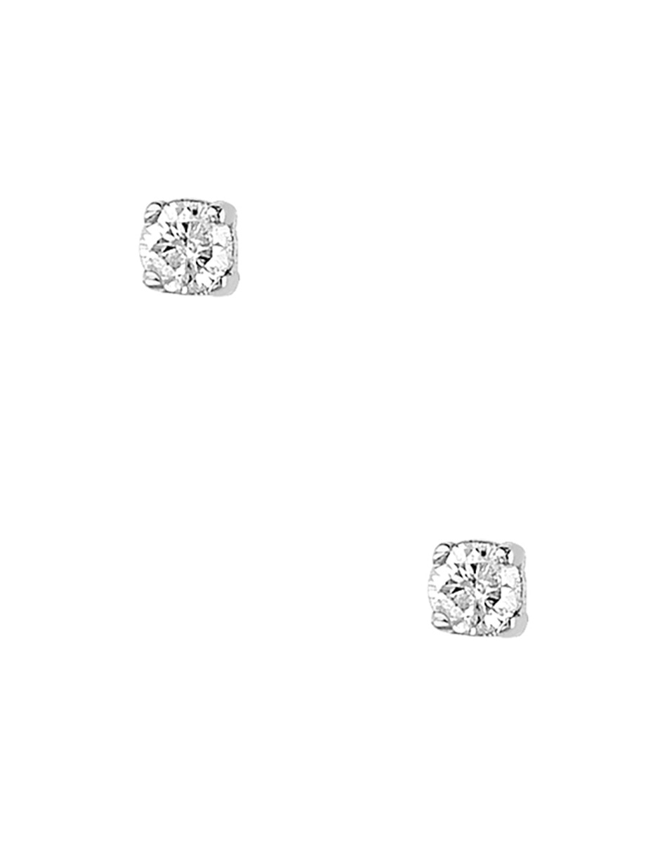 Broqueles redondos sabelli de oro blanco 14 k con acabado pavé diamante