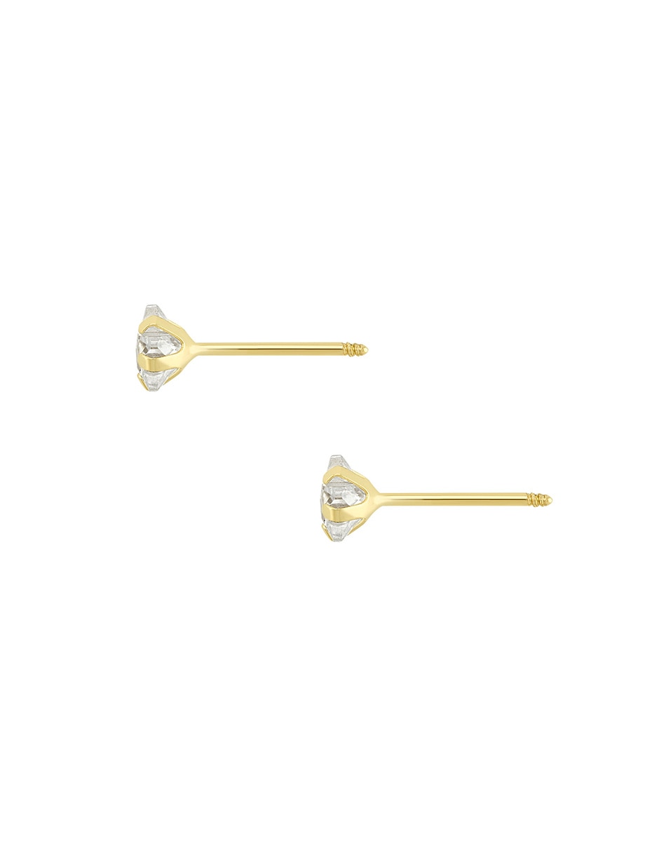 Broqueles de estrella sabelli joyería bebes de oro amarillo 14 k con acabado pulido zirconia 4