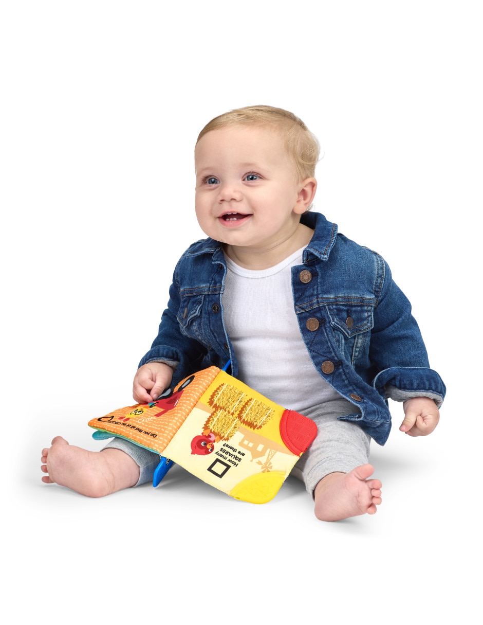 Juguete portátil Libro Suave con Mordedera La Granja 6