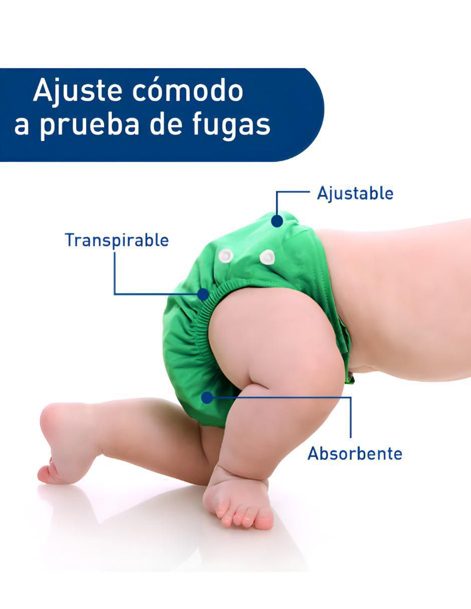 Pañal ecológico de tela etapa 2 Unisex con 6 piezas 2