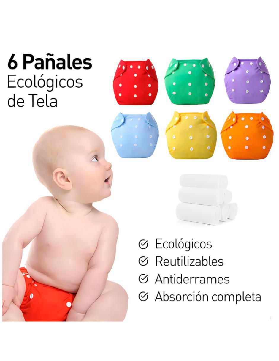 Pañal ecológico de tela etapa 2 Unisex con 6 piezas 3