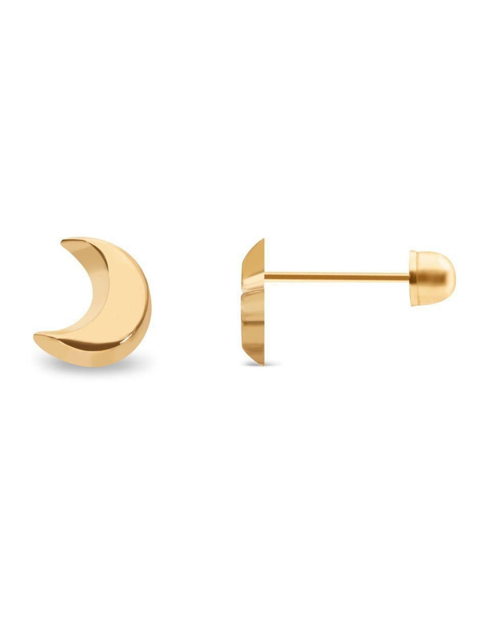 Broqueles de oro amarillo 14 k con acabado liso 2