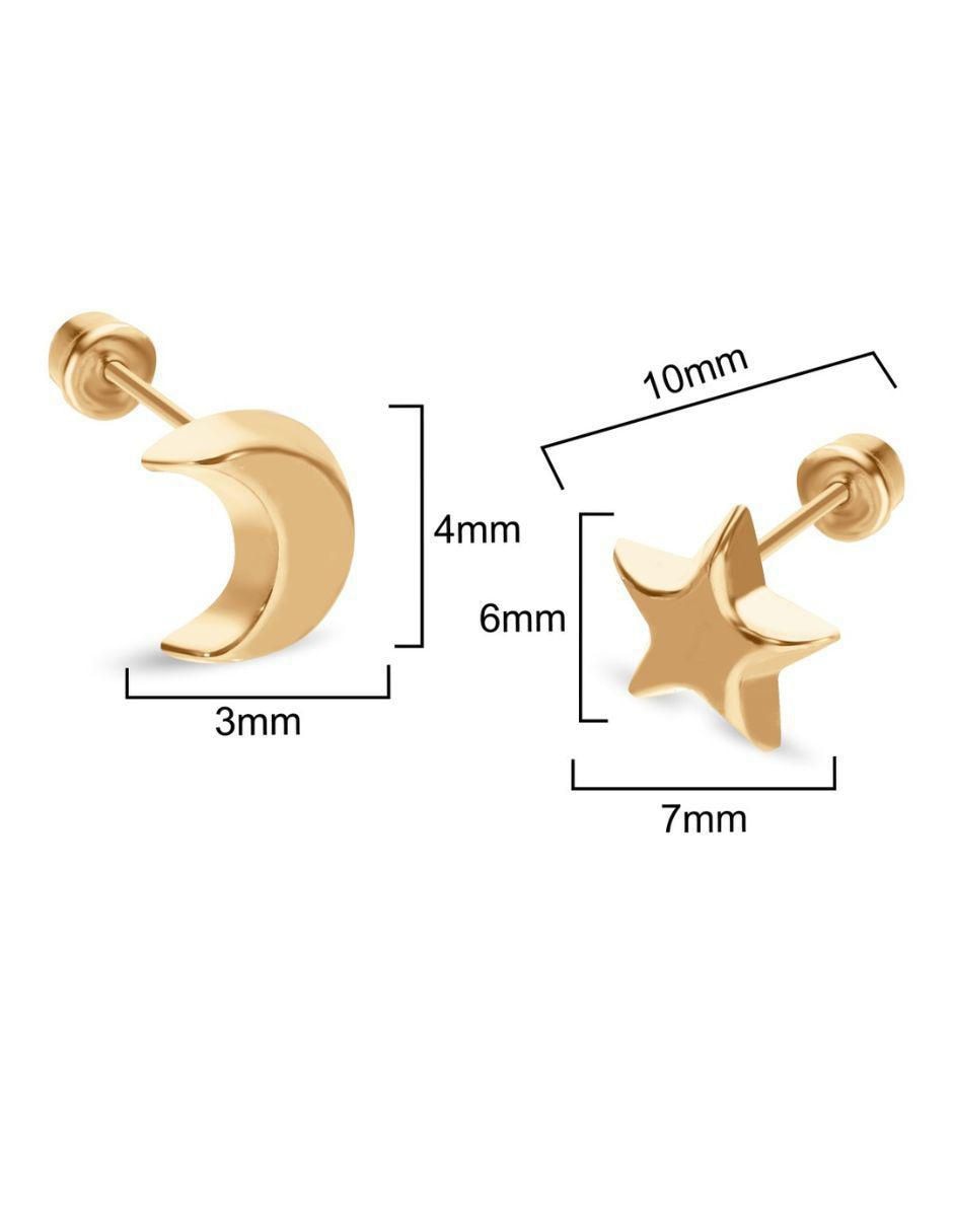 Broqueles de oro amarillo 14 k con acabado liso 3