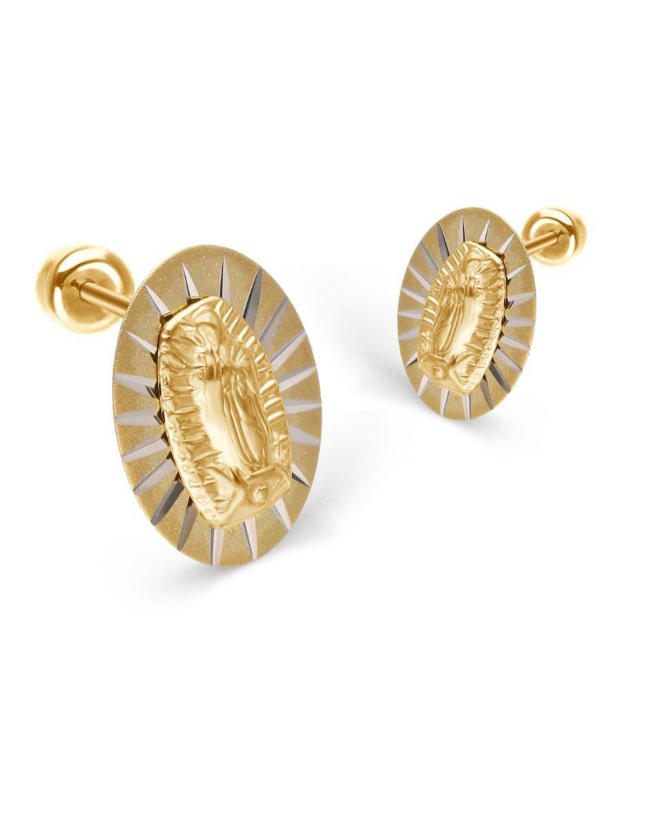 Broqueles ovalados de oro 14 k con acabado brillante Broqueles ovalados de oro 14 k con acabado brillante