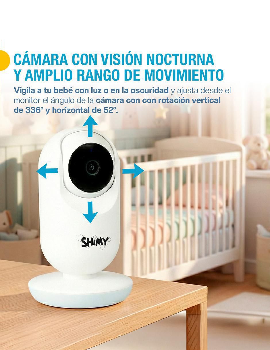 Monitor con cámara para bebé HD 4