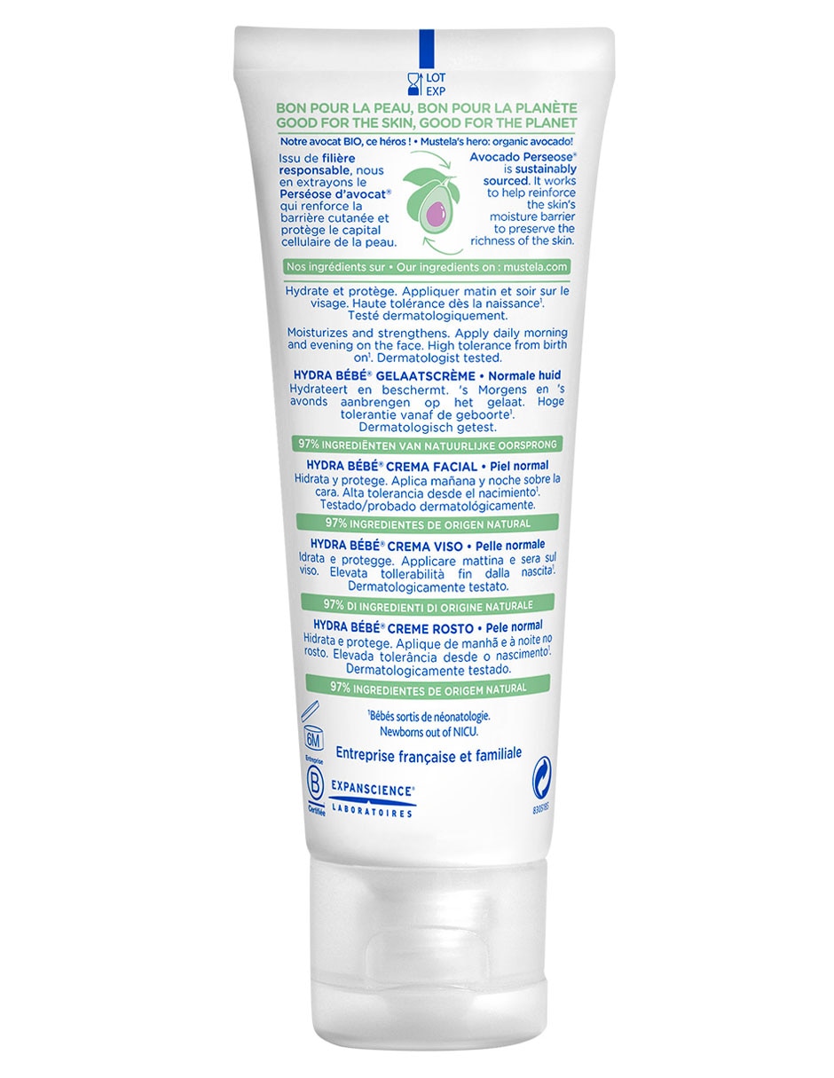 Mustela hydra bebe crema facial 40ml 2