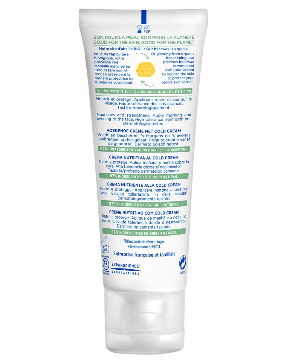 Crema facial recomendado para calmar la piel día y noche Cold Cream mustela todo tipo de piel 2